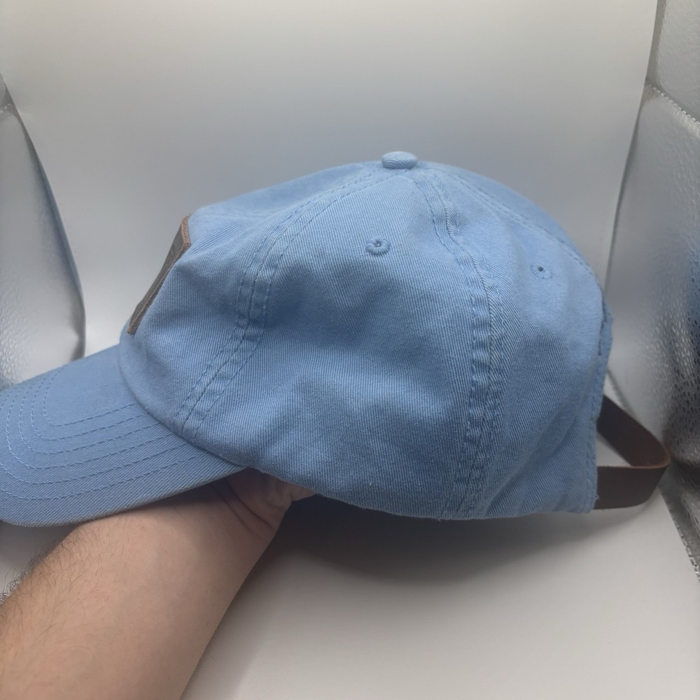 Vineyard Vines Blue Leather Patch Whale Hat Cap Leather Adjustable Strap - Picture 4 of 7
